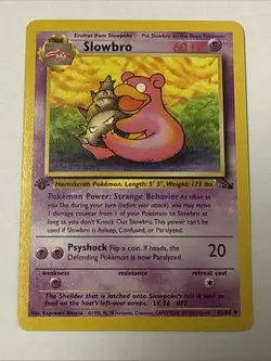 Pokemon TCG Slowbro Fossil 43 Regular 1st Edition Uncommon - Image 1