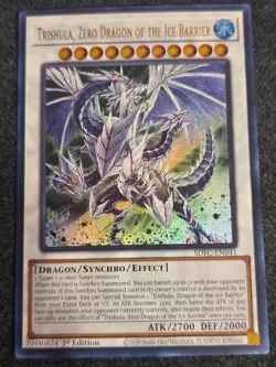 Yugioh Trishula, Zero Dragon of the Ice Barrier SDFC-EN041 Ultra Rare 1st Ed NM - Image 1