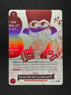 ONE PIECE TCG CARD - Sabo Event Manga Art promo Alternate Art Red Mint English - Image 1