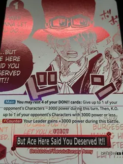 ONE PIECE TCG CARD - Sabo Event Manga Art promo Alternate Art Red Mint English - Image 3