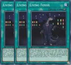 Yugioh - Living Fossil x 3 - 1st Edition NM - Plus Free Holographic Card - Image 1