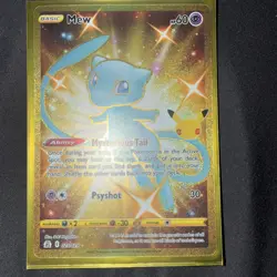 Pokemon Celebrations Mew 25th Shiny Gold Holo Card 025/025 Secret Rare - Image 1
