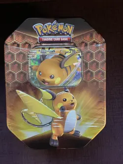 Pokemon TCG Hidden Fates Raichu GX Tin New & Sealed - Image 1