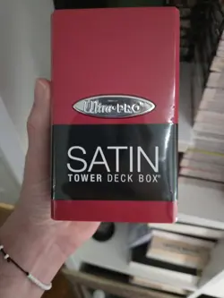 ULTRA PRO SATIN TOWER RED DECK BOX New Gaming Card Dice Storage Compartment - Image 1