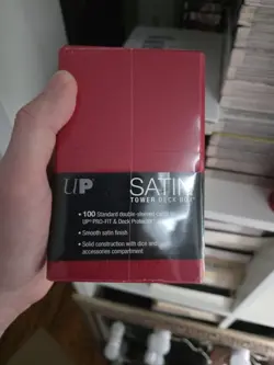 ULTRA PRO SATIN TOWER RED DECK BOX New Gaming Card Dice Storage Compartment - Image 2