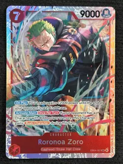 Roronoa Zoro EB04-007 SR One Piece Card Game English - Image 1