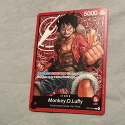 Bandai Monkey.D.Luffy Leader Card One Piece CCG ST01-001 5000 Power English - Image 1