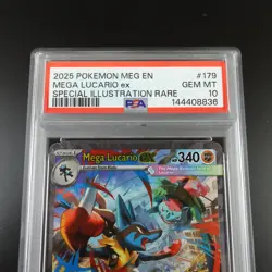 PSA 10 Mega Lucario ex 179/132 Pokemon Mega Evolutions Graded Card - Image 2