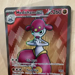 Pokemon Card Medicham EX 161/142 Stellar Crown Full Art Holo Card NM Condition - Image 4