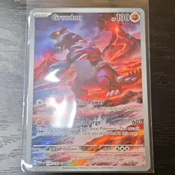 Pokemon Groudon PAR 199/182 Holo Basic Card English 2023 - Image 1
