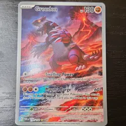Pokemon Groudon PAR 199/182 Holo Basic Card English 2023 - Image 3