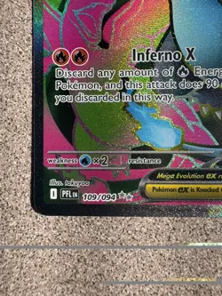 Mega Charizard X EX 109/094 Full Art Holo Dragon 360 HP Pokemon Card - Image 5