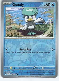 Quaxly 050/191 Common Reverse Holo SV08: Surging Sparks NM Pokemon - Image 1