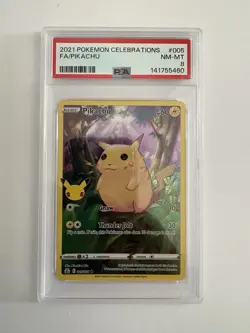 PSA 8 Pikachu Celebrations Holo 005/025 Graded Pokemon Card NM - MINT - Image 1