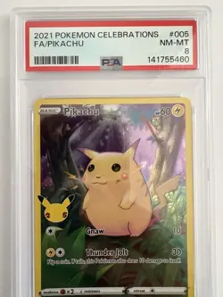 PSA 8 Pikachu Celebrations Holo 005/025 Graded Pokemon Card NM - MINT - Image 2