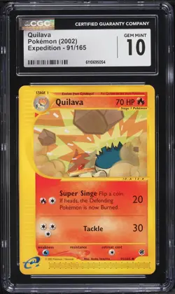 2002 Pokemon Expedition Quilava #91 CGC 10 GEM MINT - Image 1