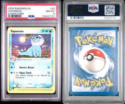 2003 POKEMON EX SANDSTORM #25 VAPOREON PSA 8 - Image 2