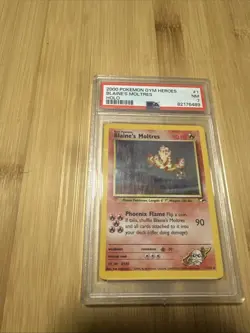 2000 POKEMON GYM HEROES HOLO #1 BLAINE'S MOLTRES PSA 7 - Image 2
