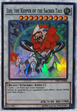 Yugioh 1x Leo, The Keeper Of The Sacred Tree AP07-EN008 Super Rare Unlimited NM - Image 1