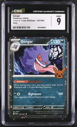 Pokemon Gengar 057/091 Trick or Trade Booster 2024 Cosmos Holo CGC 9 (FREE S&H) - Image 1