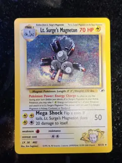 Pokemon Lt. Surge’s Magneton 8/132 Holo Rare Gym Heroes NM - Image 1