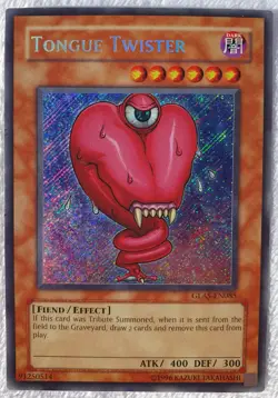 Yugioh 1x Tongue Twister GLAS-EN085 Secret Rare Unlimited Edition Near Mint - Image 1