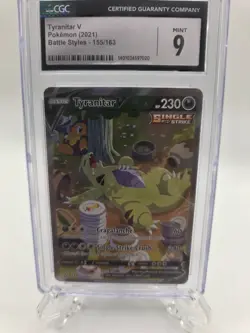 Tyranitar V 155/163 ALT ART Battle Styles 2021 Pokemon CGC 9 MINT - - Image 1