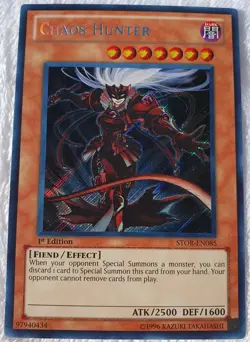 Yugioh 1x Chaos Hunter STOR-EN085 Secret Rare 1st Edition Near Mint - Image 2