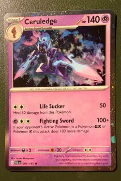 Pokemon TCG Ceruledge 98/193 Paldea Evolved SV2 Cosmos Holo NM - Image 1
