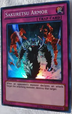 Yugioh 1x Sakuretsu Armor LCYW-EN288 Super Rare 1st Edition Near Mint - Image 2