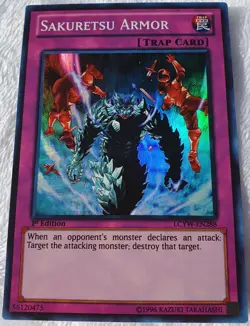 Yugioh 1x Sakuretsu Armor LCYW-EN288 Super Rare 1st Edition Near Mint - Image 3