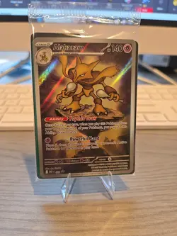 2025 Pokemon Mega Evolution #009 Alakazam Black Star Promo - Image 3