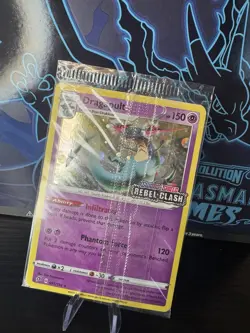 Pokemon TCG Dragapult Cosmo Holo 091/192 Rebel Clash Stamped Sealed Promo - Image 1