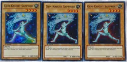 Yugioh 3x Gem-Knight Sapphire HA05-EN002 Super Rare 1st Ed Near Mint Playset - Image 1