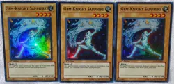 Yugioh 3x Gem-Knight Sapphire HA05-EN002 Super Rare 1st Ed Near Mint Playset - Image 2