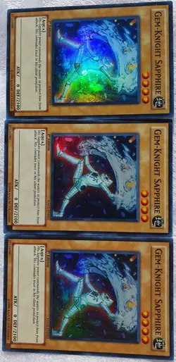 Yugioh 3x Gem-Knight Sapphire HA05-EN002 Super Rare 1st Ed Near Mint Playset - Image 3