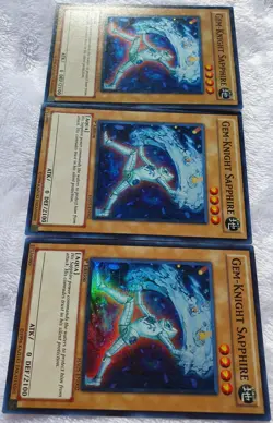 Yugioh 3x Gem-Knight Sapphire HA05-EN002 Super Rare 1st Ed Near Mint Playset - Image 5