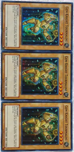Yugioh 3x Gem-Knight Tourmaline HA05-EN003 Super Rare 1st Edition NM Playset - Image 3