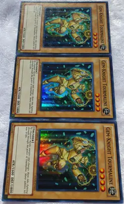 Yugioh 3x Gem-Knight Tourmaline HA05-EN003 Super Rare 1st Edition NM Playset - Image 4