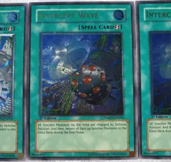 Yugioh 3x Intercept Wave TSHD-EN050 Ultimate Rare 1st Edition Near Mint Playset - Image 3