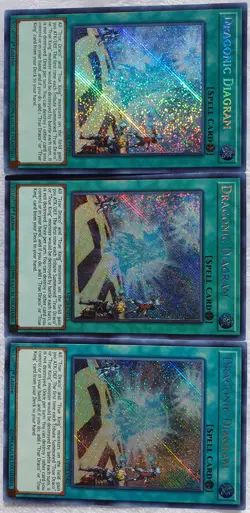Yugioh 3x Dragonic Diagram MP18-EN015 Secret Rare 1st Edition Near Mint Playset - Image 2