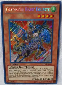 Yugioh 1x Gladiator Beast LCGX-EN251 Equeste Secret Rare 1st Edition Near Mint - Image 5