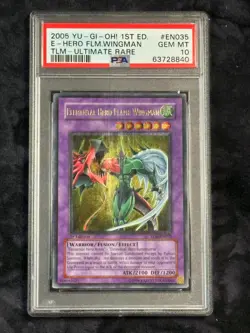 PSA 10 Elemental Hero Flame Wingman TLM-EN035 Ultimate Rare 1st Edition Yugioh - Image 1