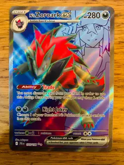 NM! N's Zoroark ex (175/159) Journey Together Full Art Ultra Pokemon Card! - Image 1