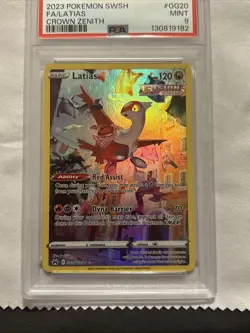 2023 POKEMON SWORD & SHIELD CROWN ZENITH #GG20 FULL ART/LATIAS PSA 9 - Image 2