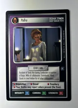 Star Trek CCG 1E Deep Space Nine PALLRA Rare Card DS9 Decipher STCCG - Image 1