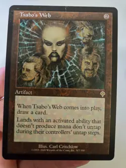 1 mtg 1x Tsabo's Web Invasion HP/Damaged (Crease) - Image 1
