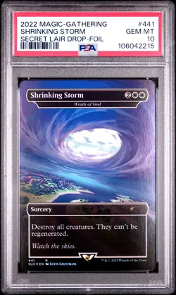 2022 MTG SECRET LAIR DROP FORTNITE-FOIL #441 SHRINKING STORM PSA 10 - Image 1