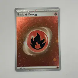 Pokemon Card 151 SVE Holographic Fire Energy w 1 Swirl 002 LP - Image 1