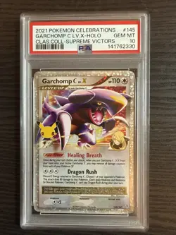 Garchomp C LV. X 145/147 Holo 2021 Pokemon Classic Celebrations PSA 10 Gem Mint - Image 1